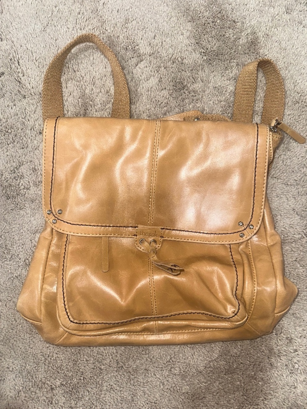 The SAK Ventura Convertible Backpack Messenger Bag Natural Tan Leather